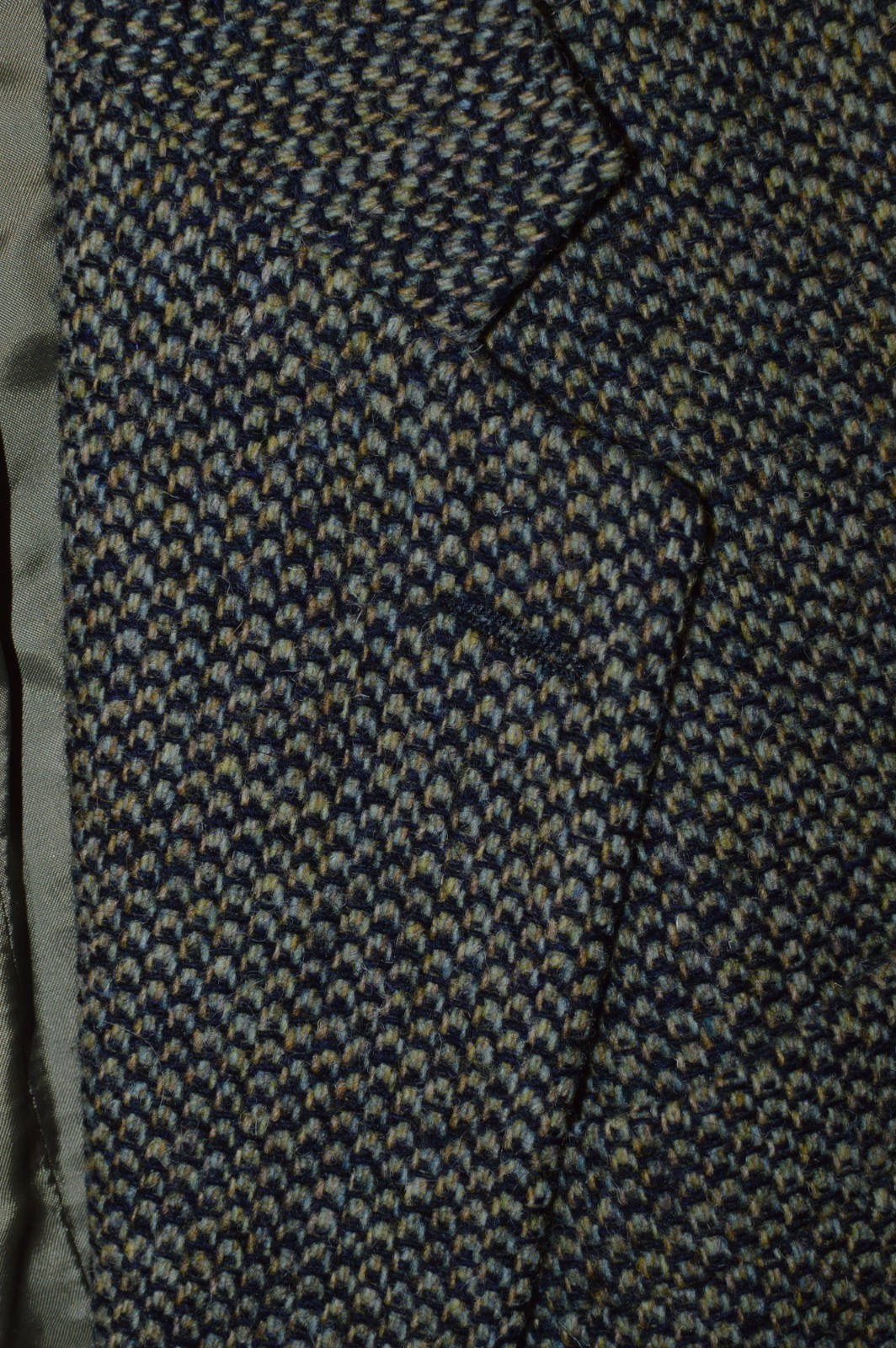 40R 40 Regular R HARRIS TWEED Gray Bird’s Eye Wool Suit Sport Coat Blazer Jacket