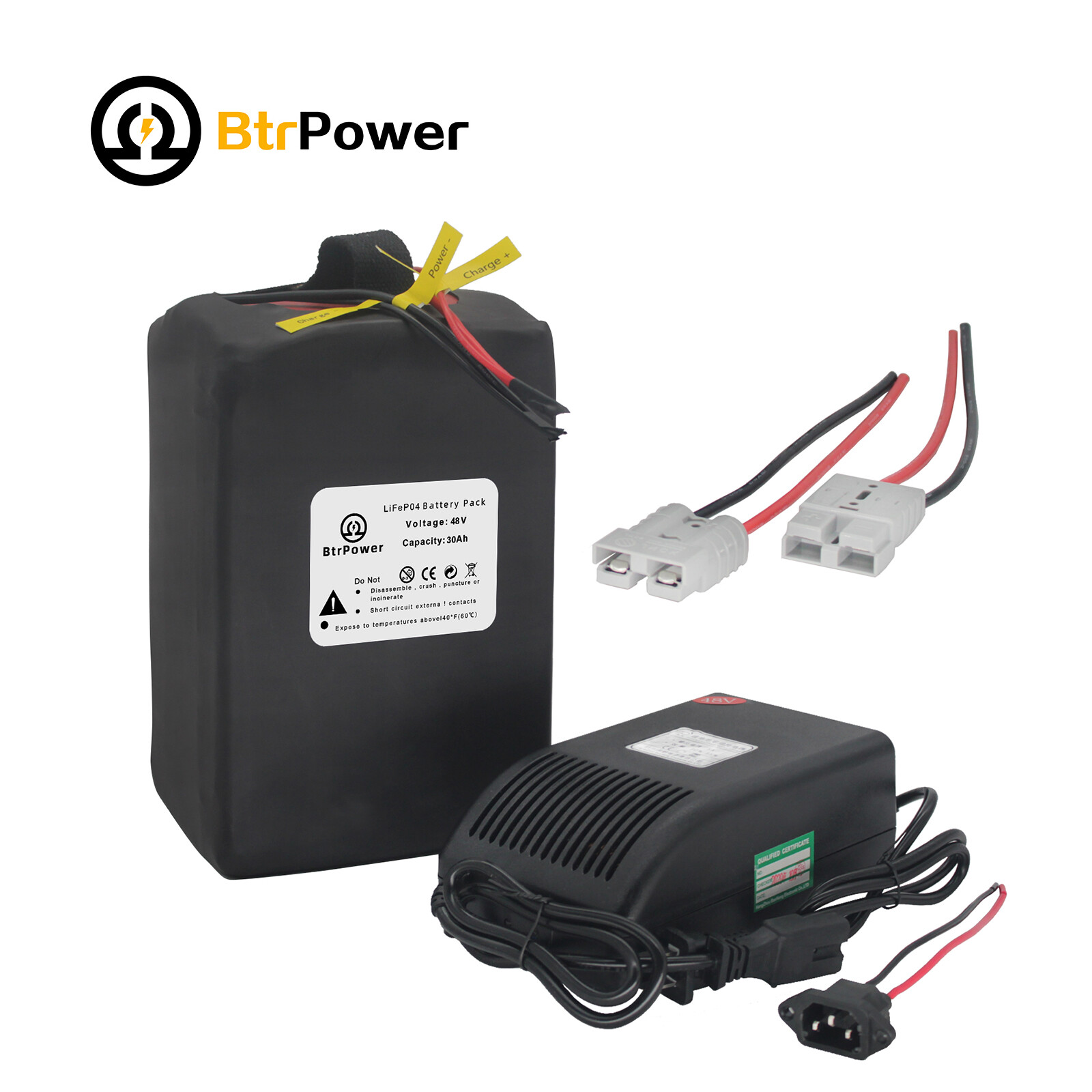 48V 30Ah Ebike LiFepo4 Lithium Battery for 250W-2000W Electric Bike Scooter BMS