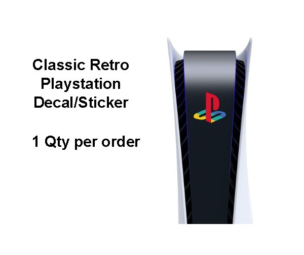 PlayStation PS5 Console RETRO Classic Logo (Sticker ONLY) Custom