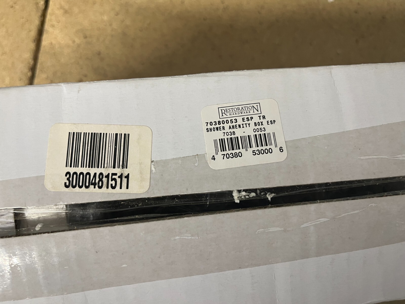 Restoration Hardware 2 Compartment Shower Vanity Storage Box Espresso/Cream C54