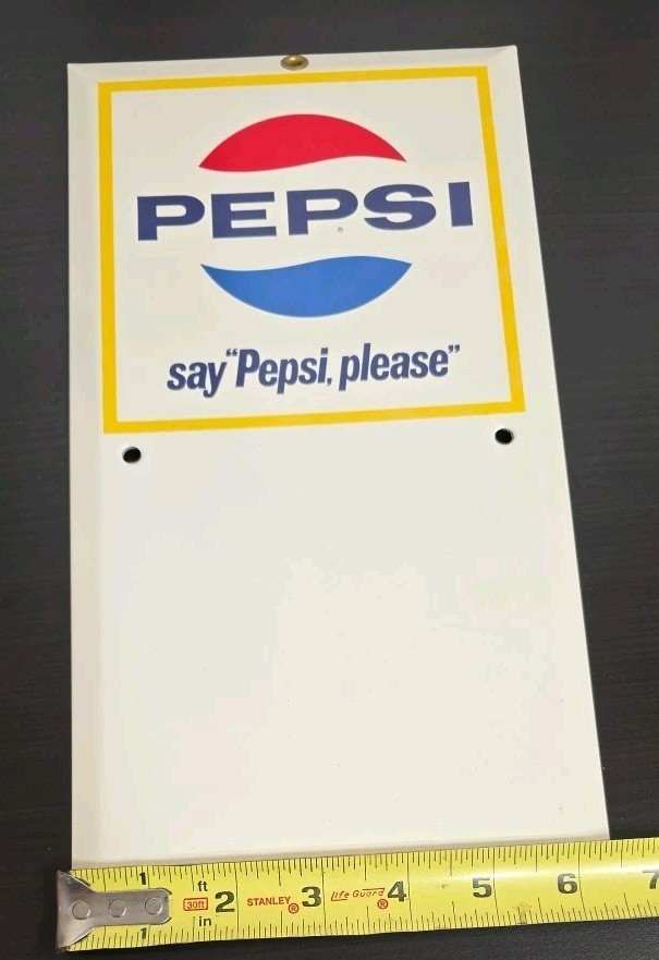 Vintage Original PEPSI CALENDAR ADVERTISING SIGN - Very Clean