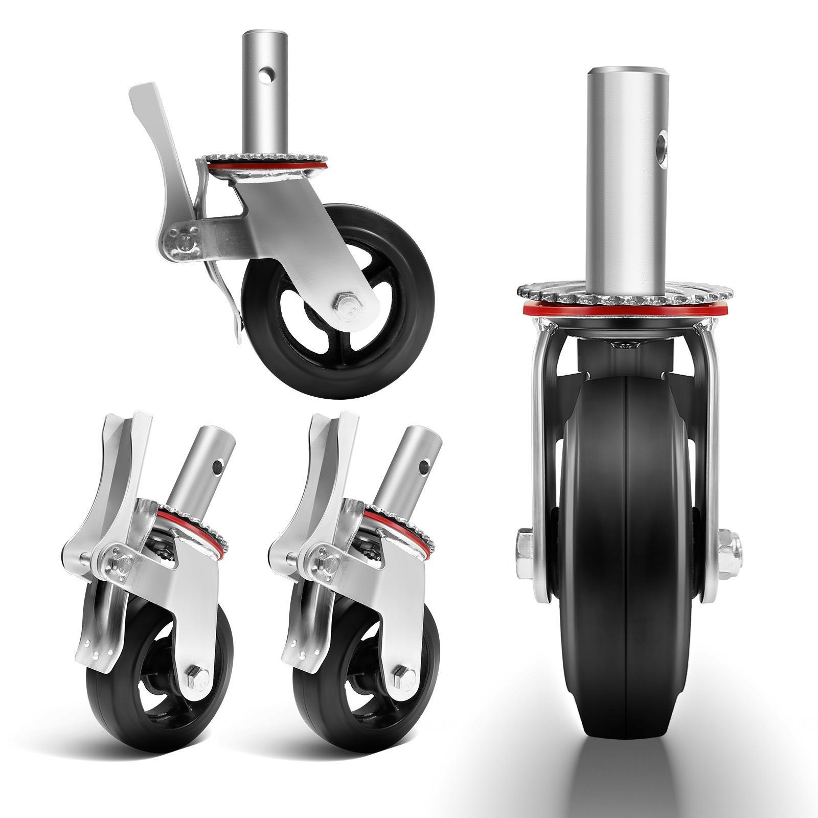 8 Inch Scaffolding Casters Set of 4,Heavy Duty Baker Scaffold Wheels with Dual
