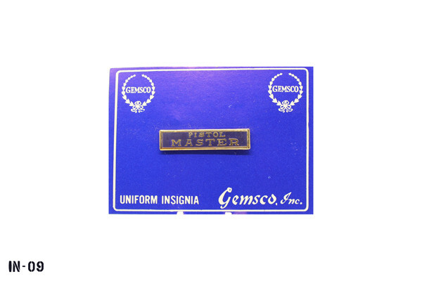"PISTOL MASTER" Pin Marksmanship Award ~ Blue Enamel Gold Tone ~ NOS Gemsco USA