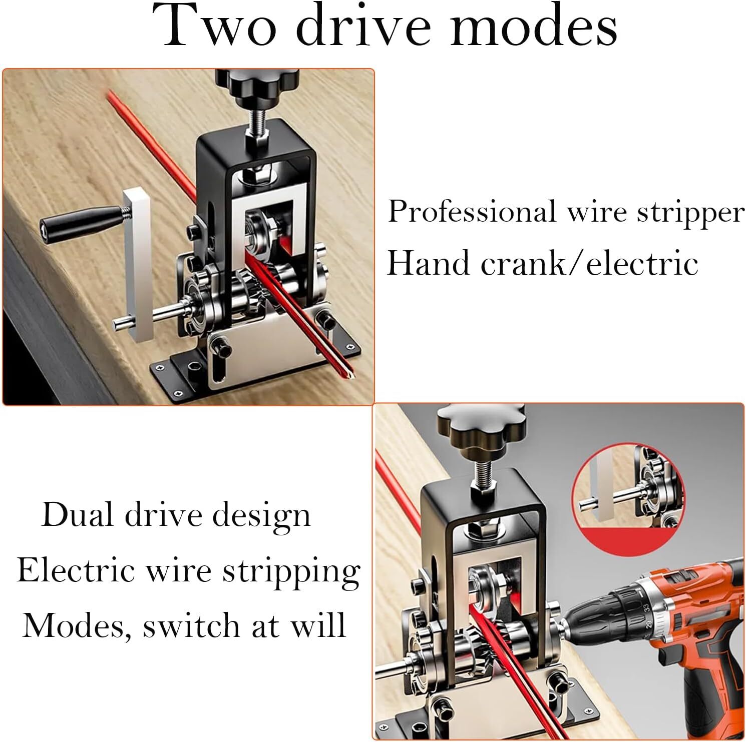 Maquina Para Pelar Cable Manual Taladro Alambre de Cobre 0.06 a 1" Pelacables