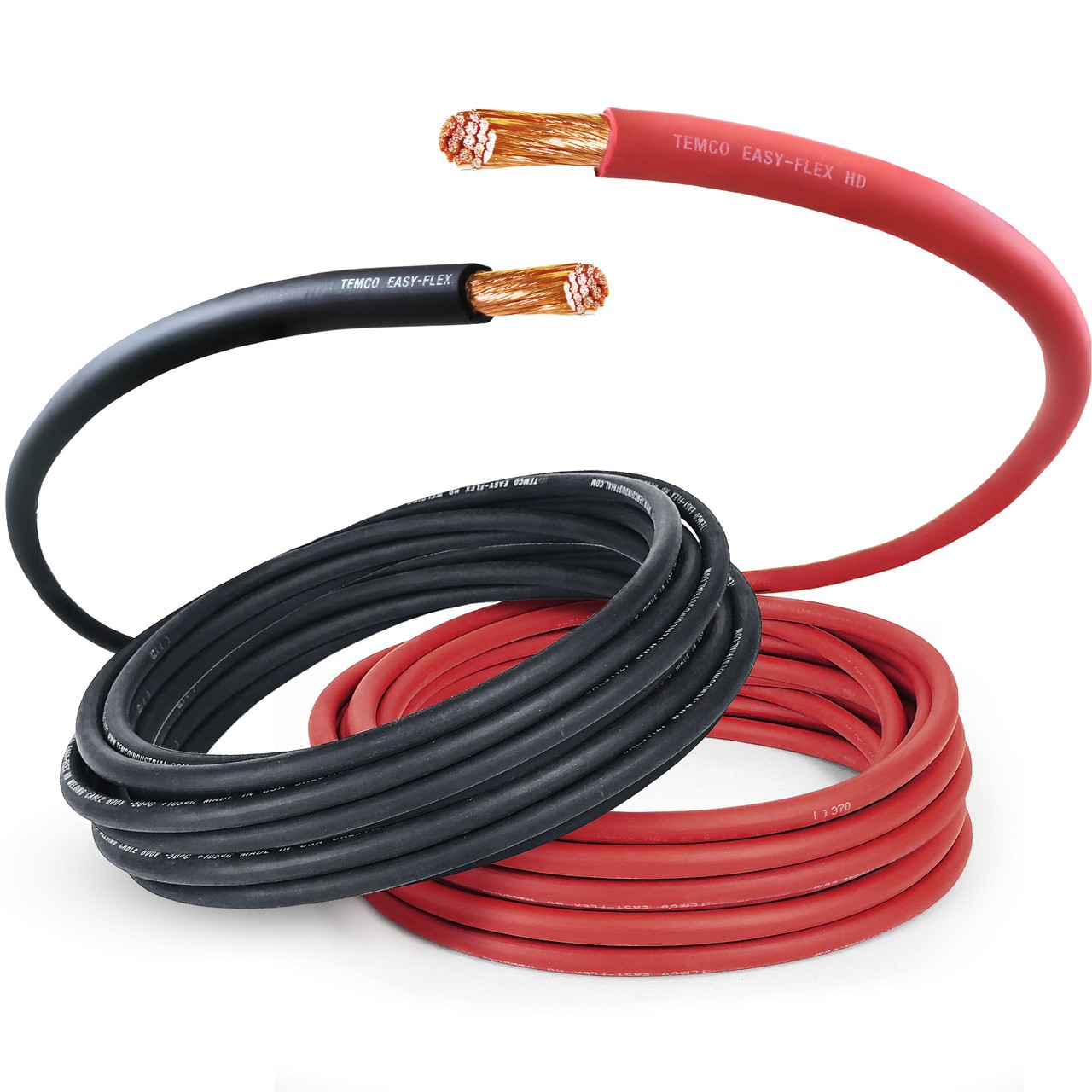 TEMCo 4/0 Gauge AWG 30 Ft Black + 30 Ft Red Flexible Copper USA Welding Cable