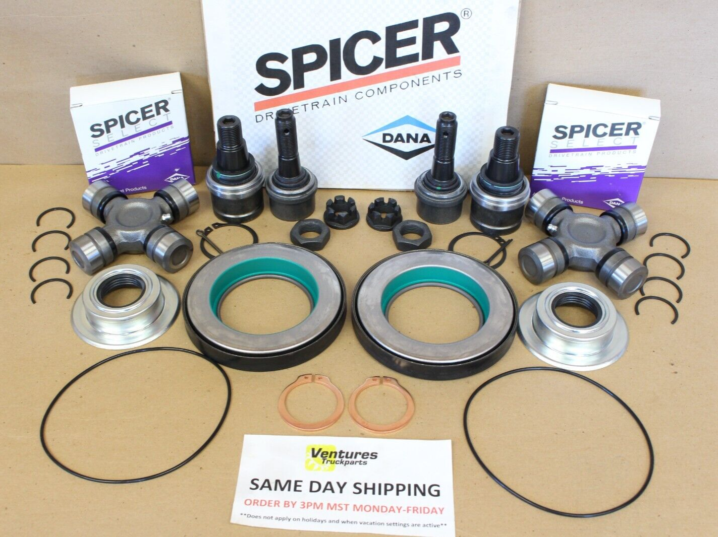 Spicer 2015-2020 Ford F250 F350 4X4 Front Axle Seal Ball Joint U Joint Sr. Kit