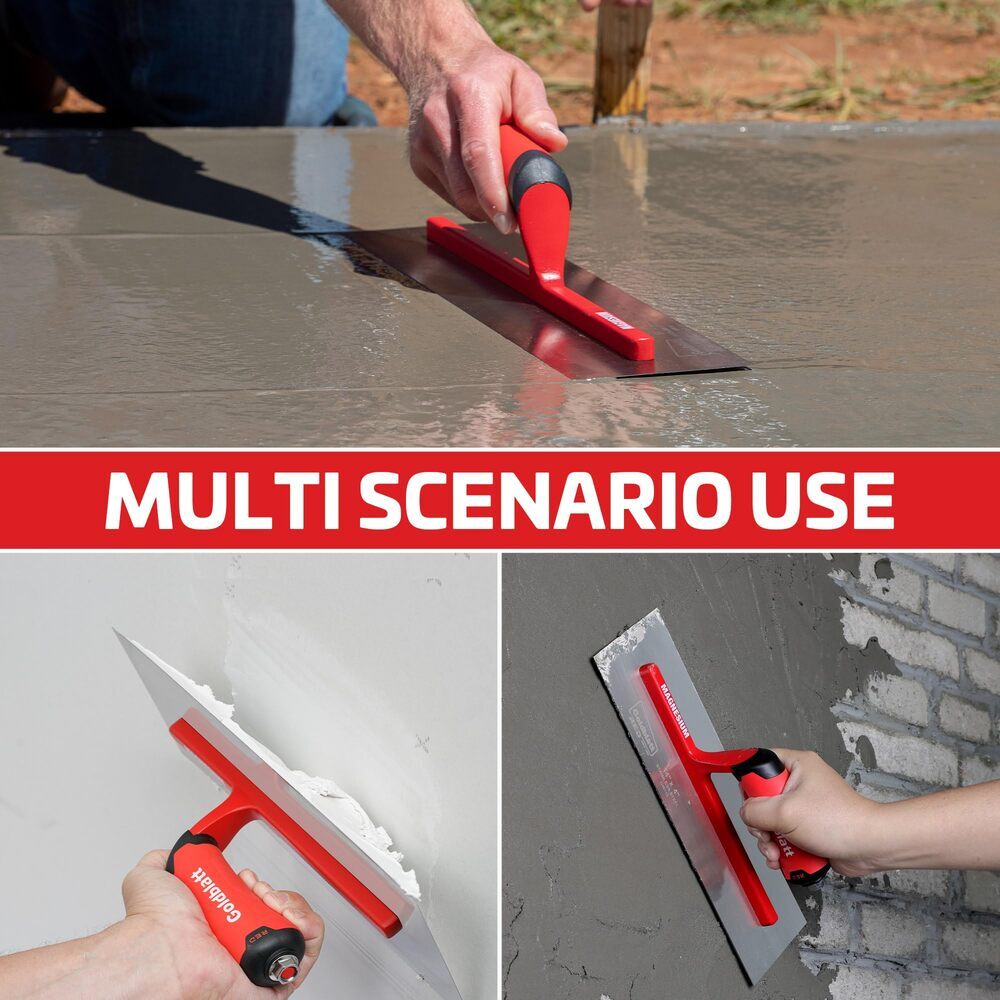 Goldblatt 14"x4" Drywall Trowel Stainless Finishing Masonry Trowel Beveled Blade