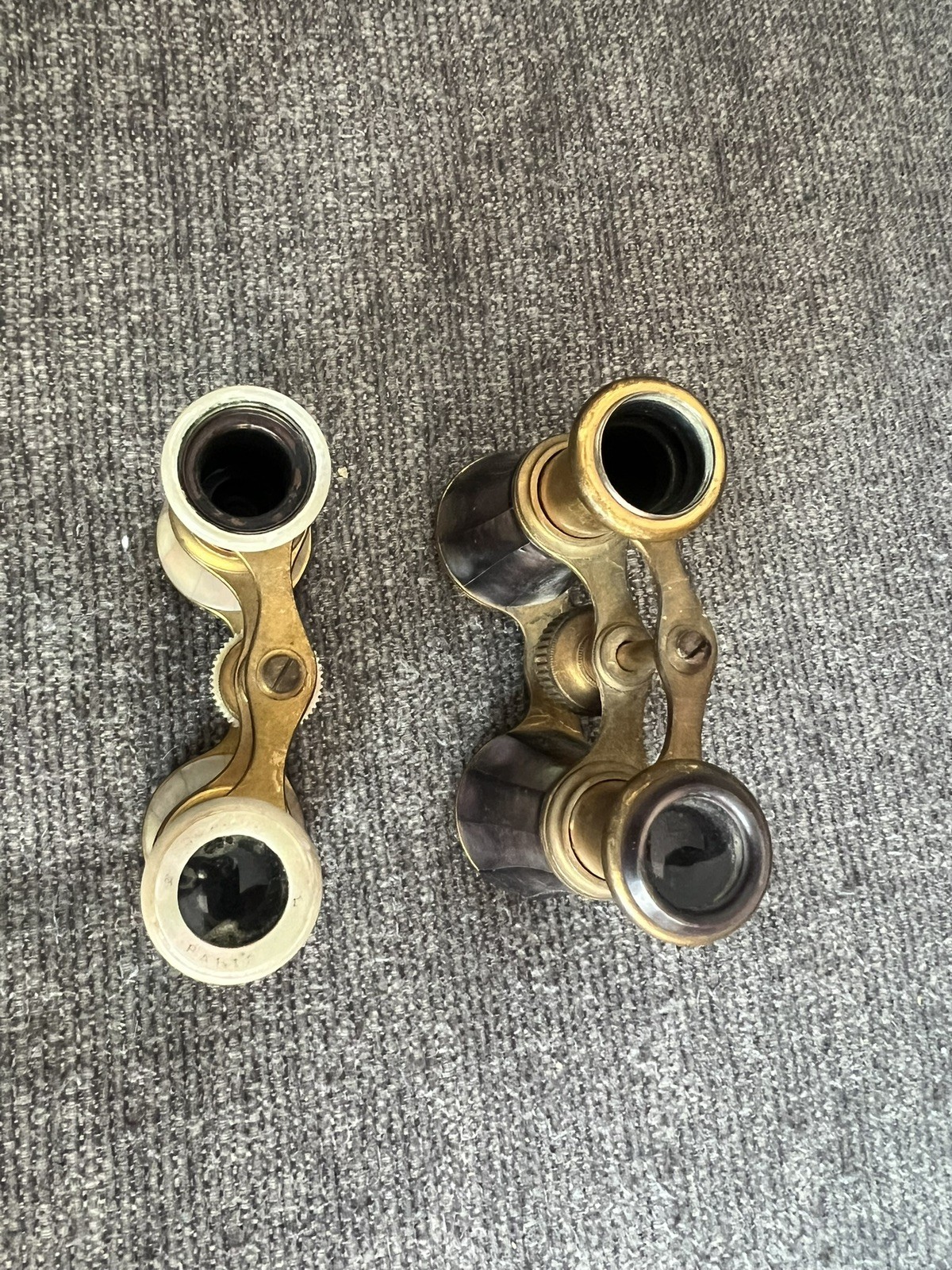 2 Pair Of Antique late 1800 LeMaire Mother of Pearl Opera Binoculars Glasses .