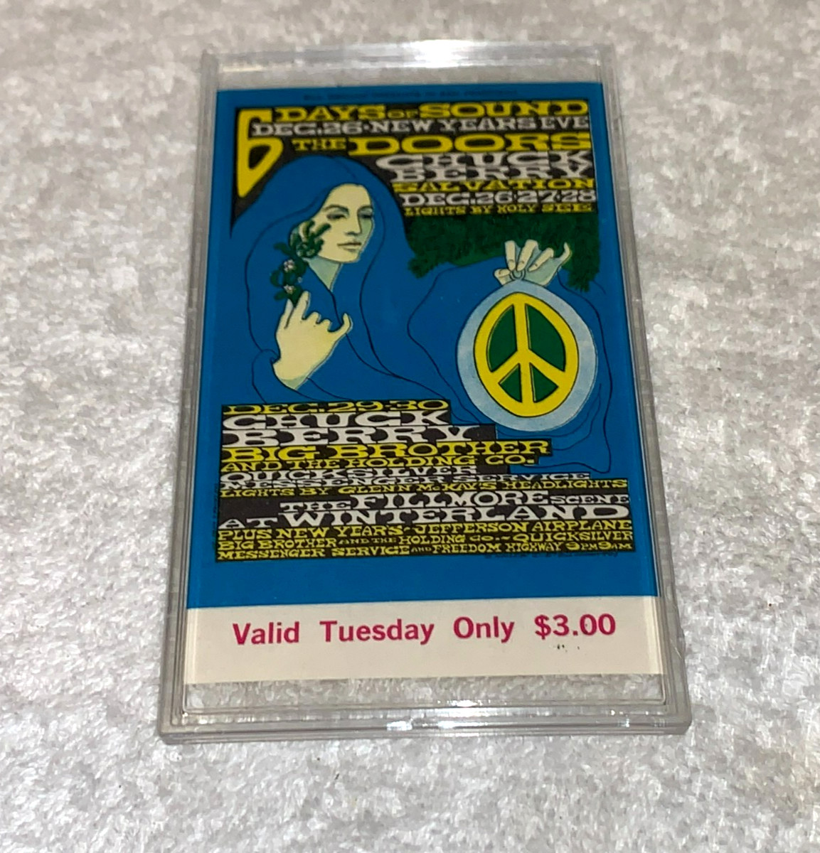 THE DOORS JANIS JOPLIN 1967 TICKET BILL GRAHAM BG99 JIM MORRISON Fillmore USA