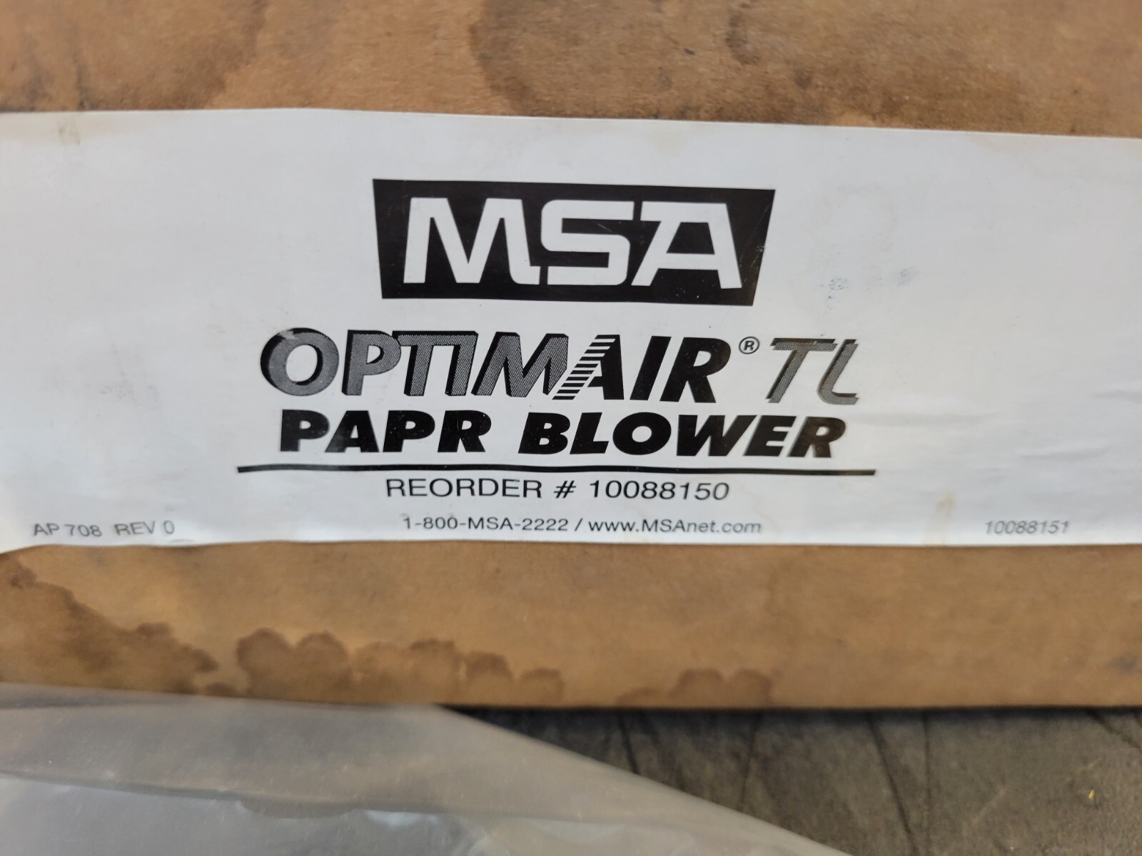 MSA Optimar 10088150 TL PAPR Blower.
