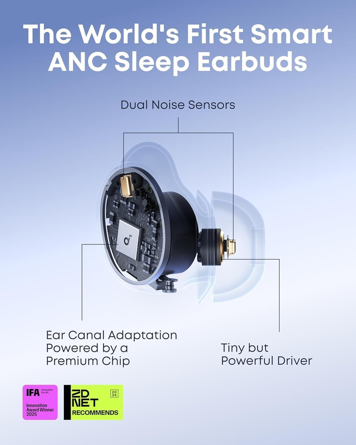 soundcore Sleep A30 by Anker Sleep Earbuds, Smart Active Noise Cancelling Sleep