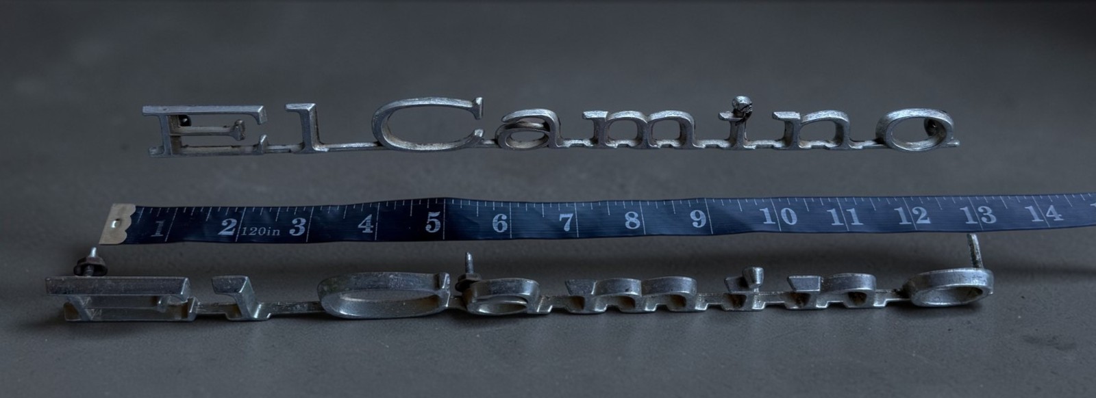 1971-1975 Chevrolet El Camino Fender Emblems Pair GM 328992 12-7/8" Original