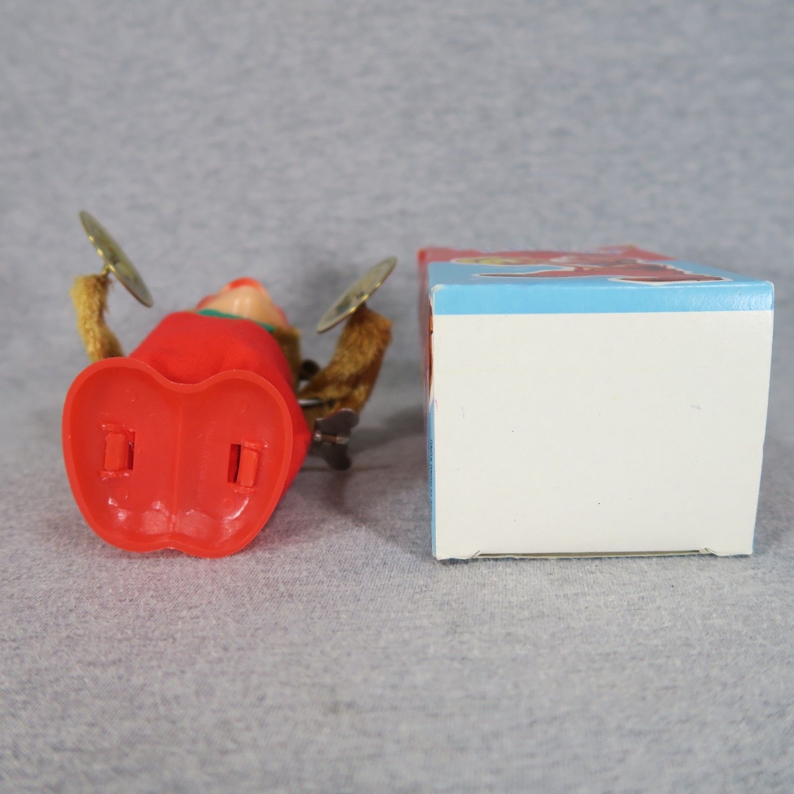 Clockwork Musical Monkey w/ Clashing Cymbals Wind Up Toy & Box Vintage Hong Kong