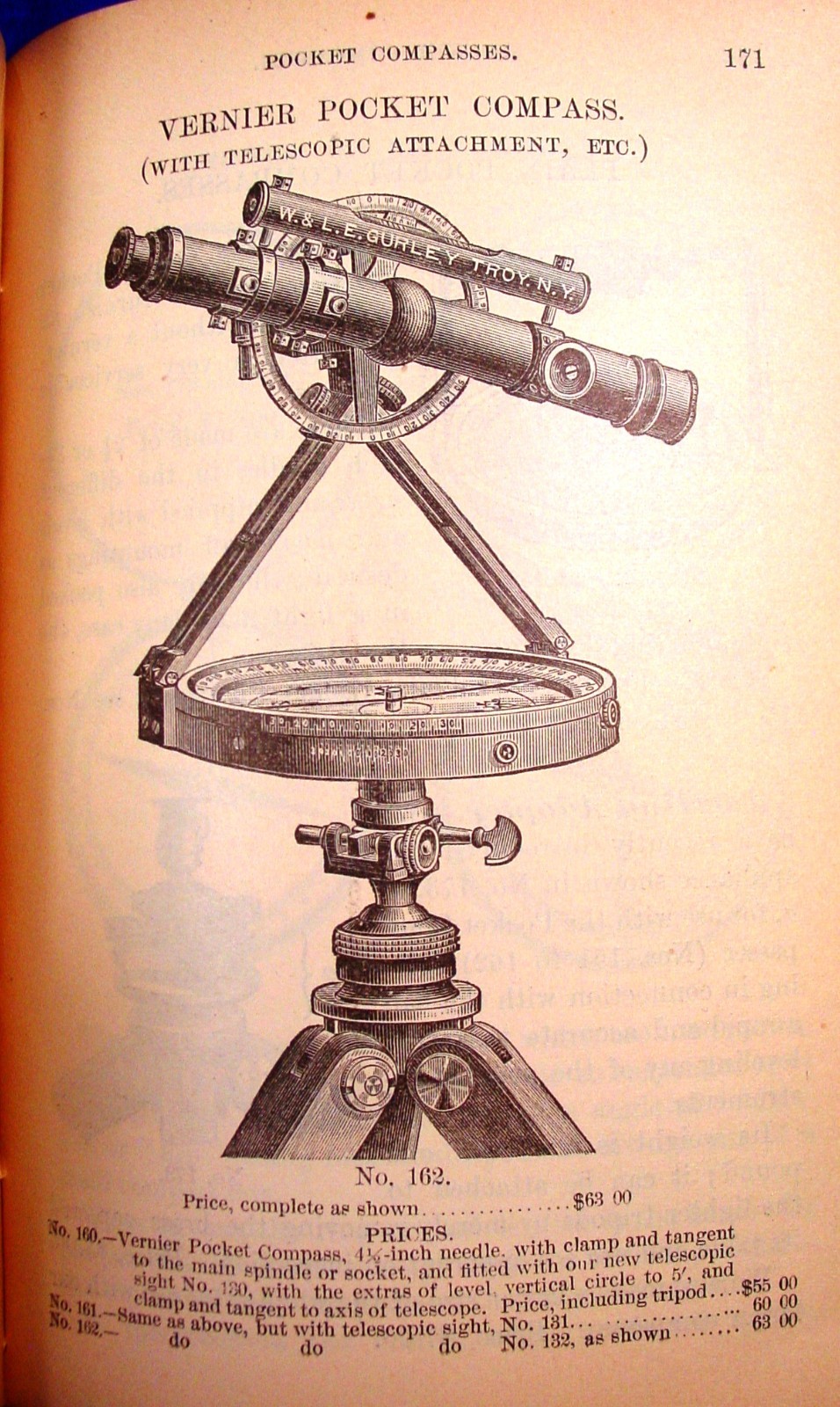 1889 Gurley Surveying & Drafting Insts. Catalog/Manual