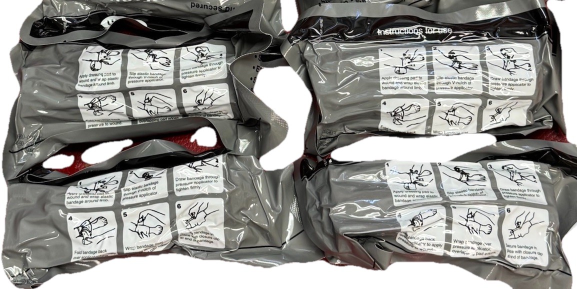 4-Pack – 6” Israeli-Style Emergency Trauma Bandages – Combat | Exp. 2030