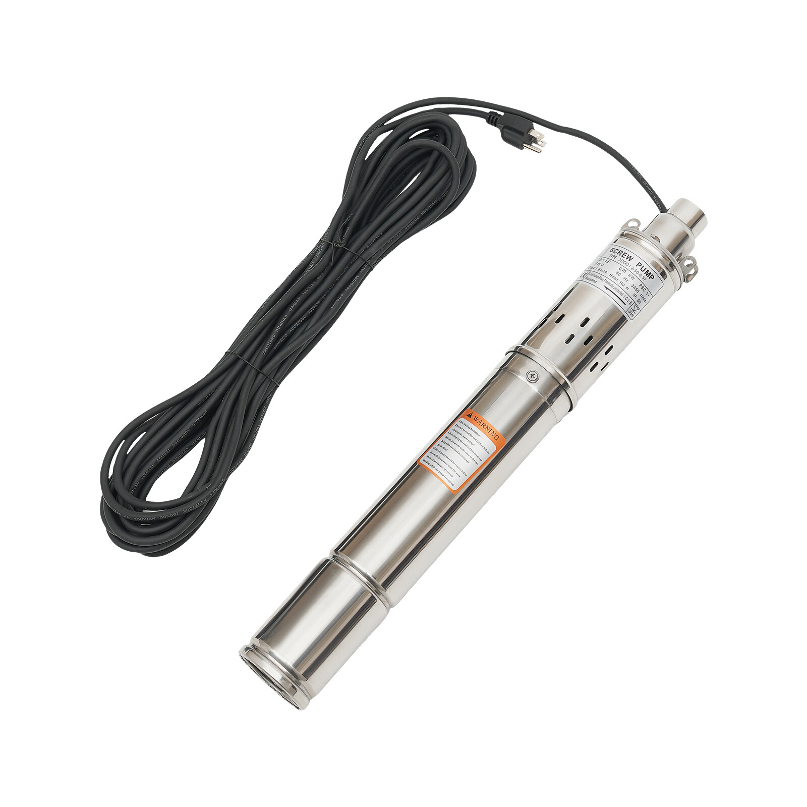 3" Deep Well Submersible Pump Stainless Steel Water Pump 1HP 115V 334ft 2.5m³/h