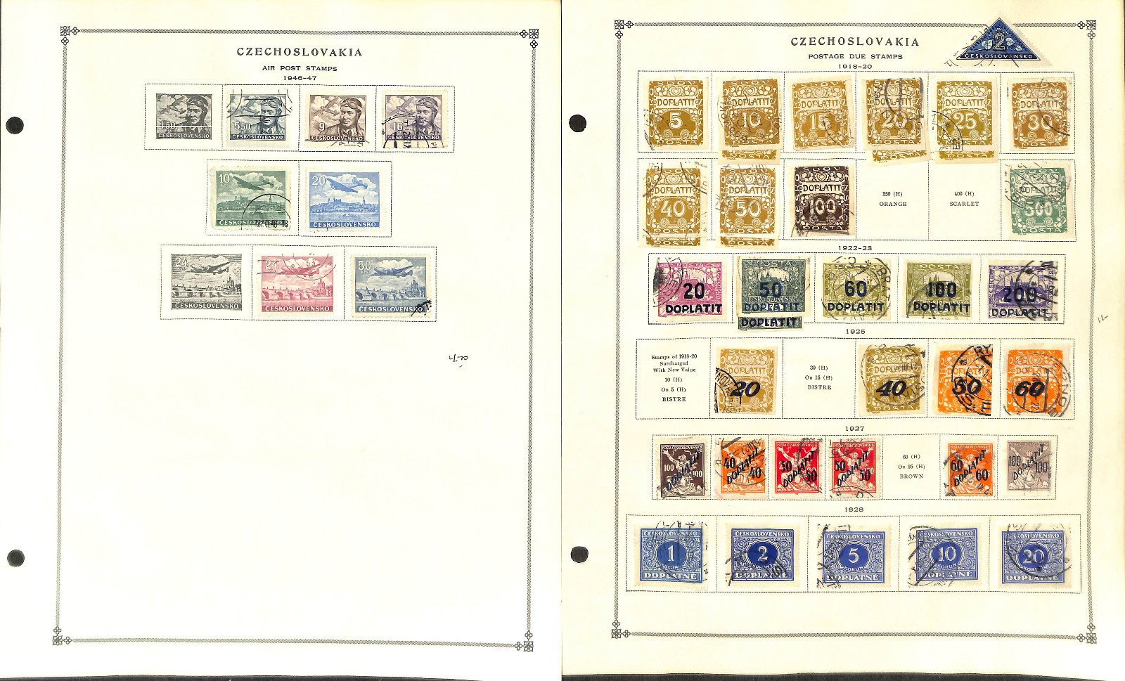Czechoslovakia Stamp Collection on 50 Scott International Pages, 1918-1967 (BB)