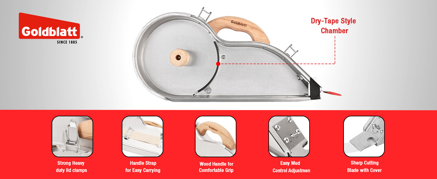 Goldblatt Banjo-Dry Tape Set Drywall Taping Tools w/10" Blue Steel Taping Knife