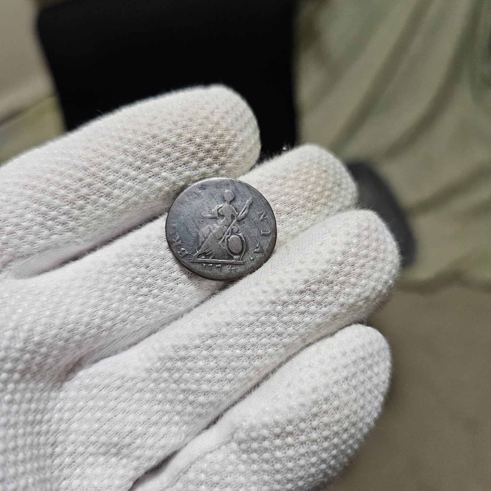 1774 Farthing Early America Revolutionary War Era Swollen Dies Colonial Coin