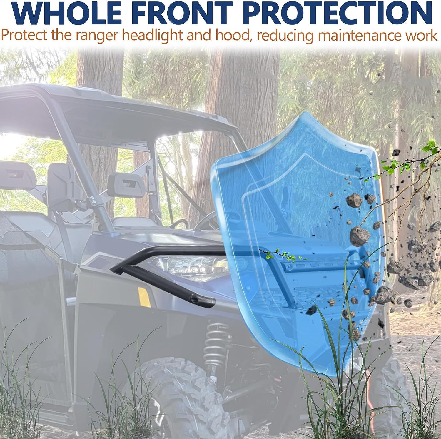 Heavy Duty Front Bumper Steel Brushguard 2882531 For Ranger 1000 XP 2018-2023