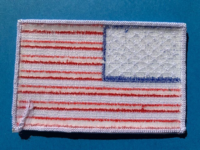 USA AMERICAN FLAG EMBROIDERED PATCH IRON-ON SEW-ON WHITE BORDER (3½ x 2¼”)