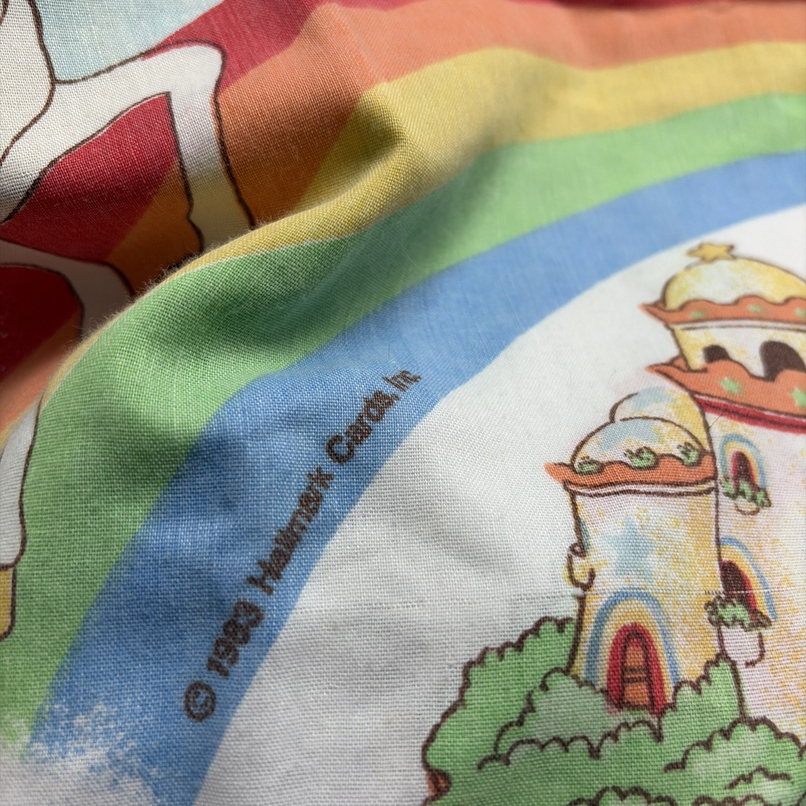 Rare Vintage Hallmark 1983 RAINBOW BRITE Twin Bedding and Pillow Case
