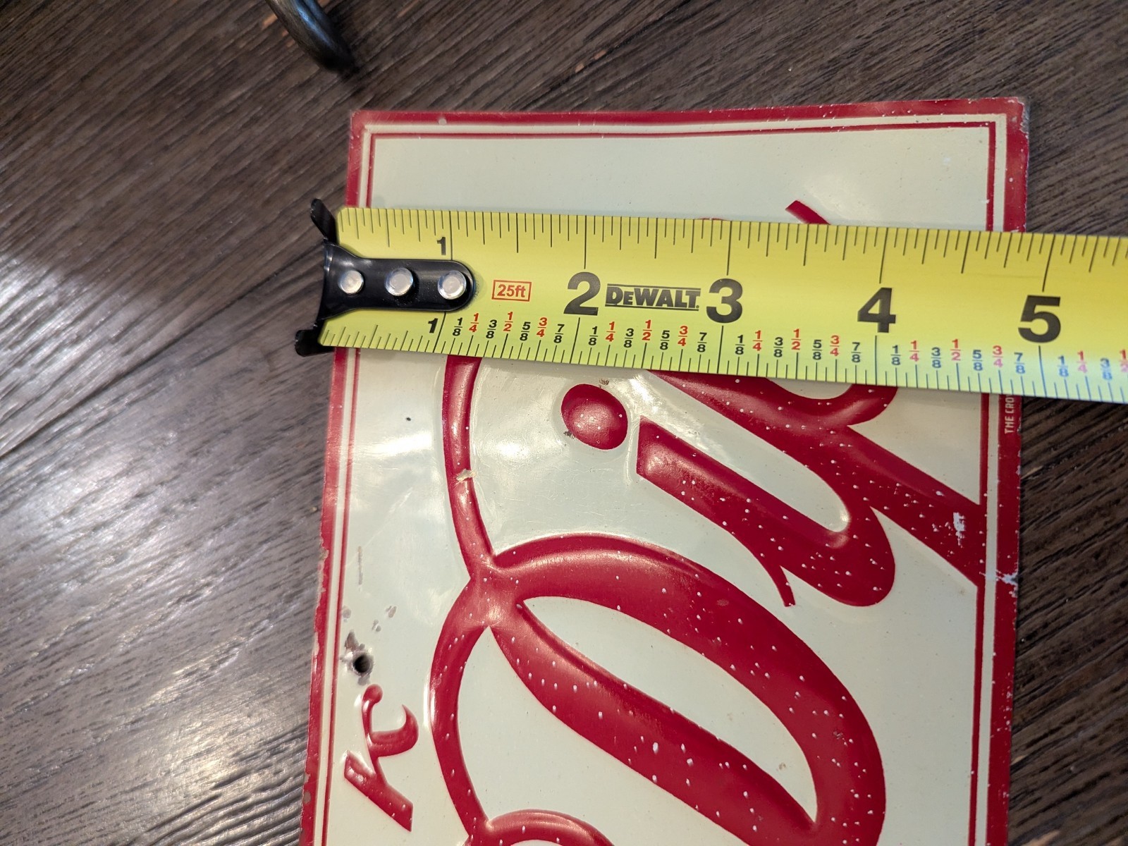 SUPER RARE WINE - DIP PROHIBITION ERA COLA TIN TACKER STRIP SIGN EMBOSSED CROWN