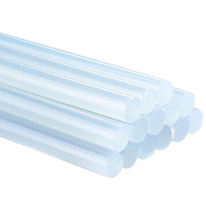 Hot melt glue sticks (5-50 pieces), 0.43 x 10.6 inches, suitable for DIY crafts.