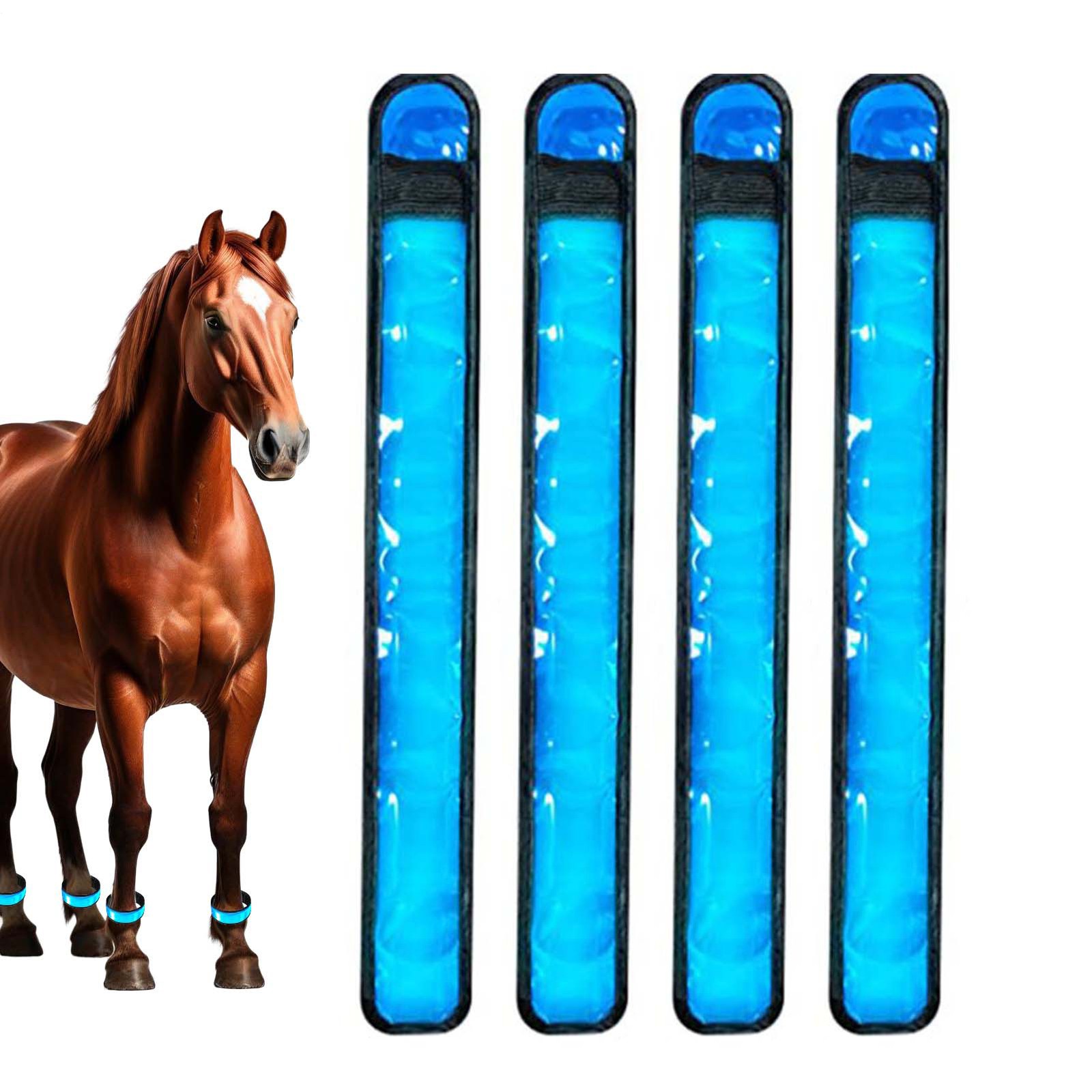 4pcs LED Horse Leg Band Reflective Animals Foot Wraps