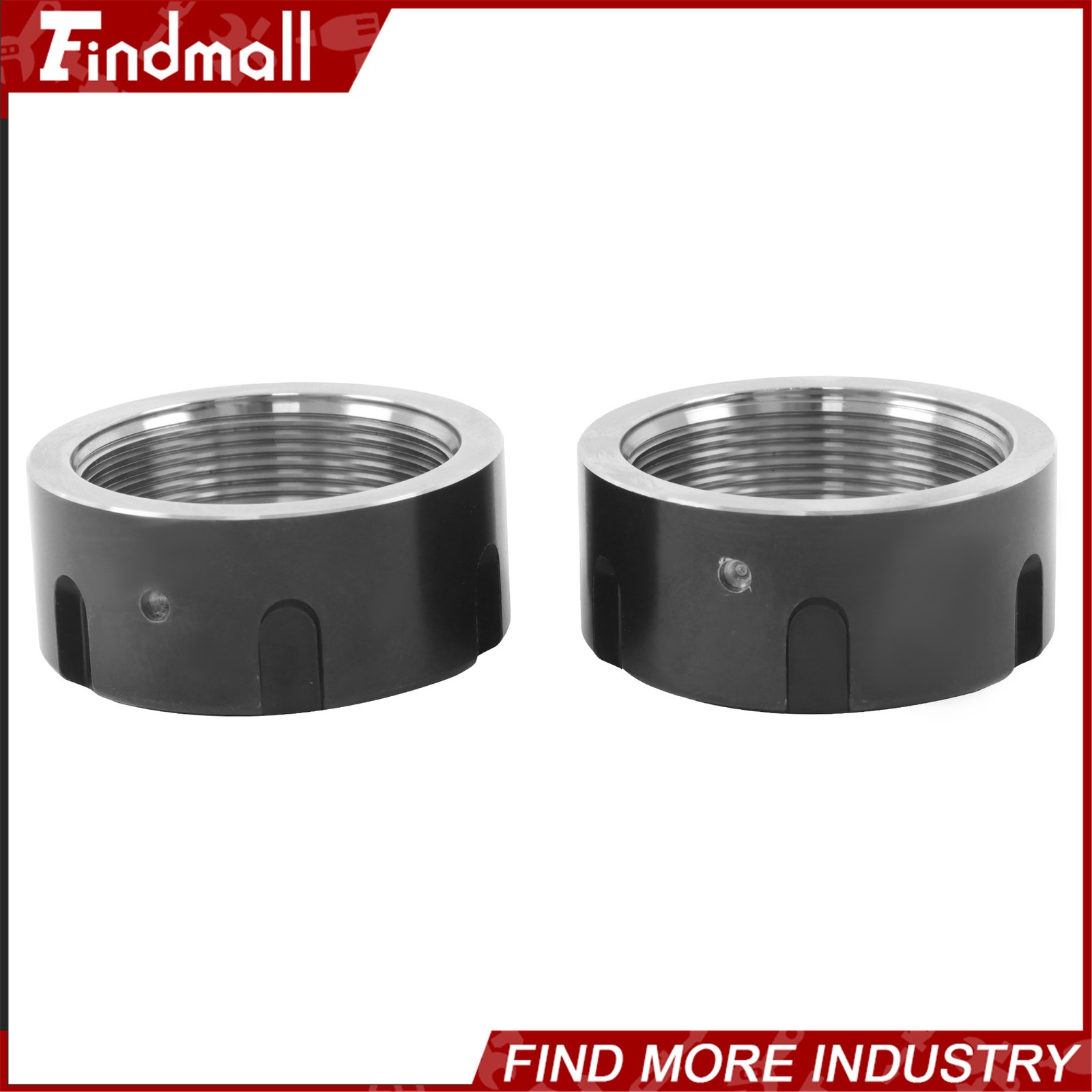 Findmall 2 Pack ER32UM Collet Nuts Ball Bearing Design for CNC Mill and Lathe