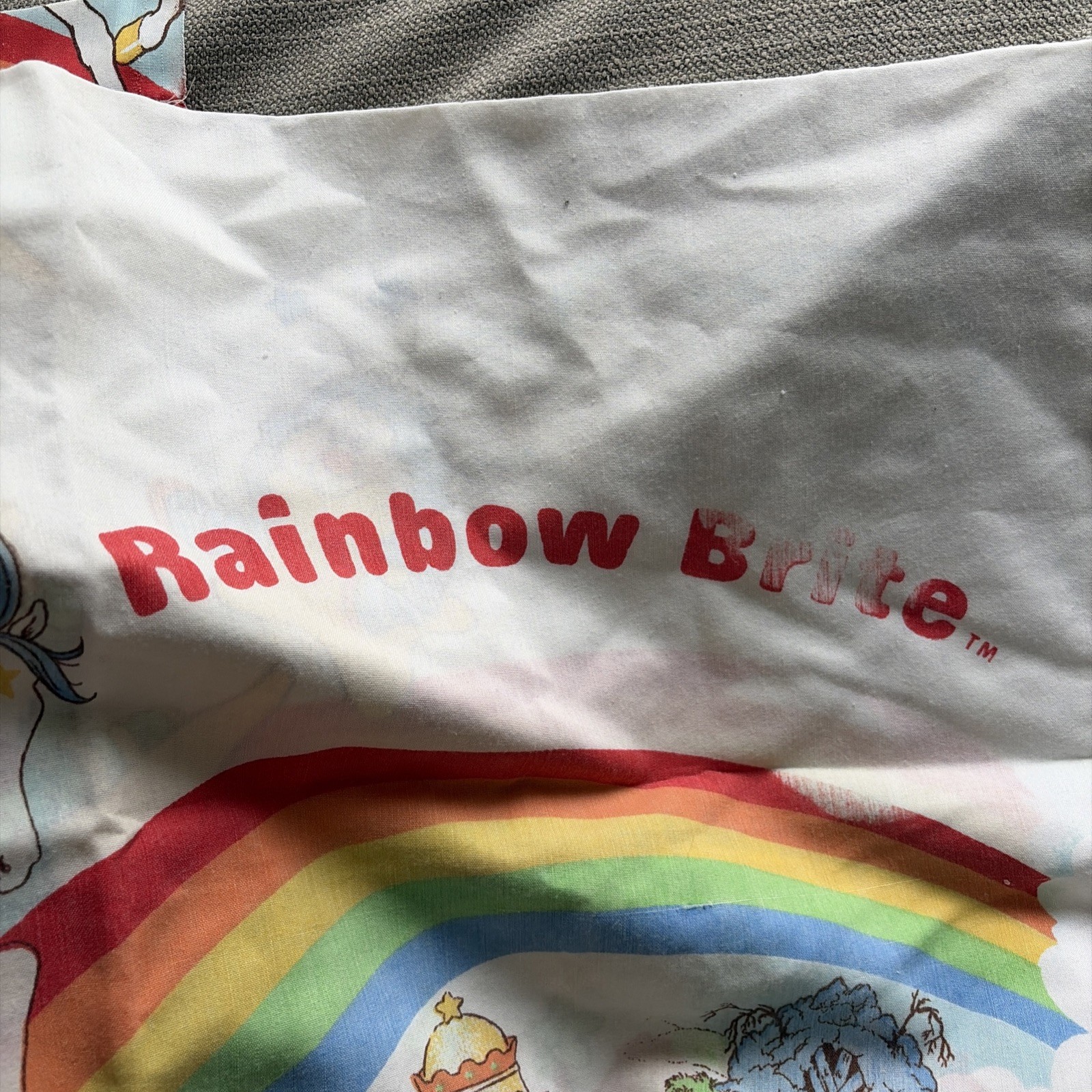 Rare Vintage Hallmark 1983 RAINBOW BRITE Twin Bedding and Pillow Case