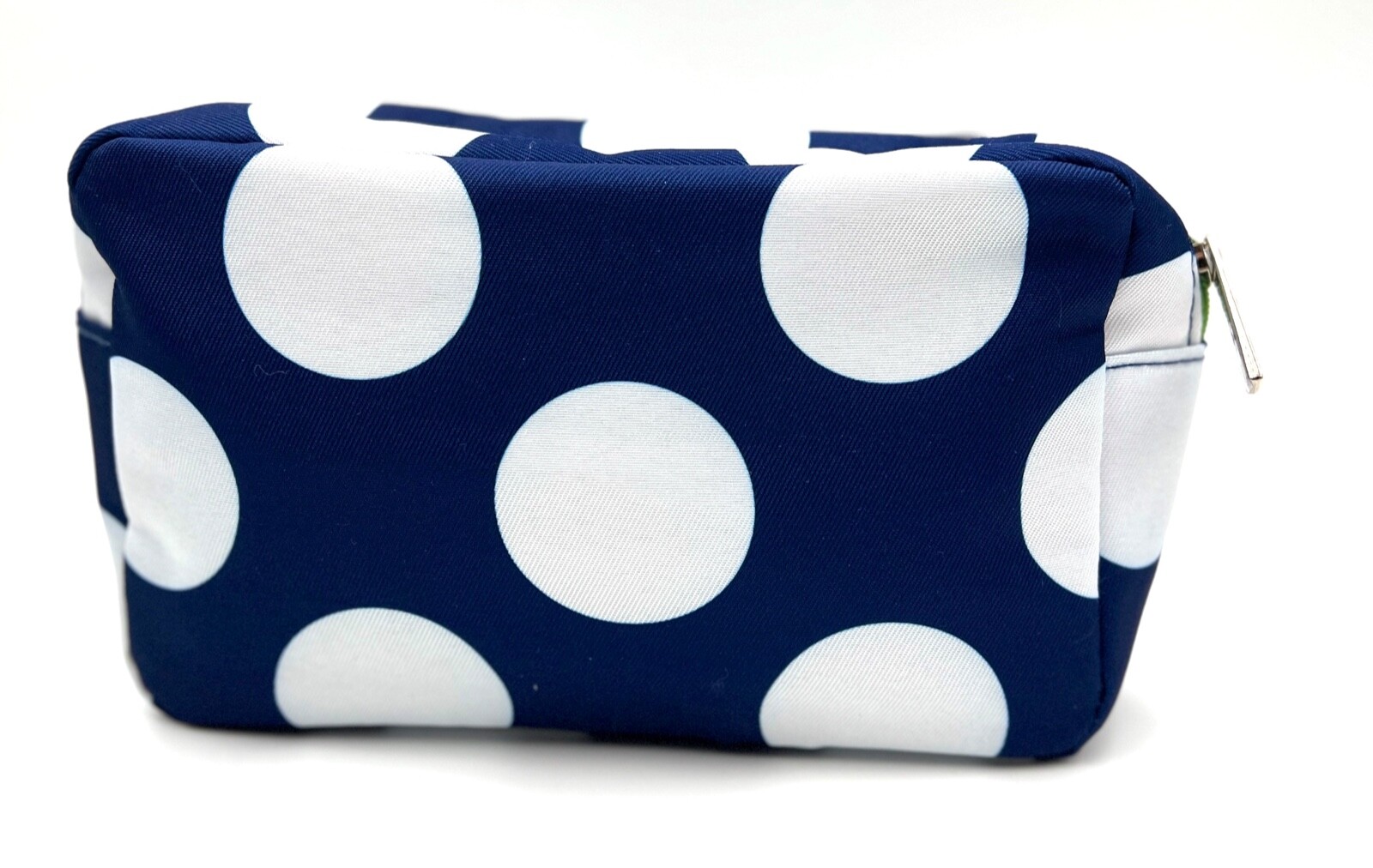 Clinique x Kate Spade White Navy Makeup Bag Zipper Pouch~ Two Side Look