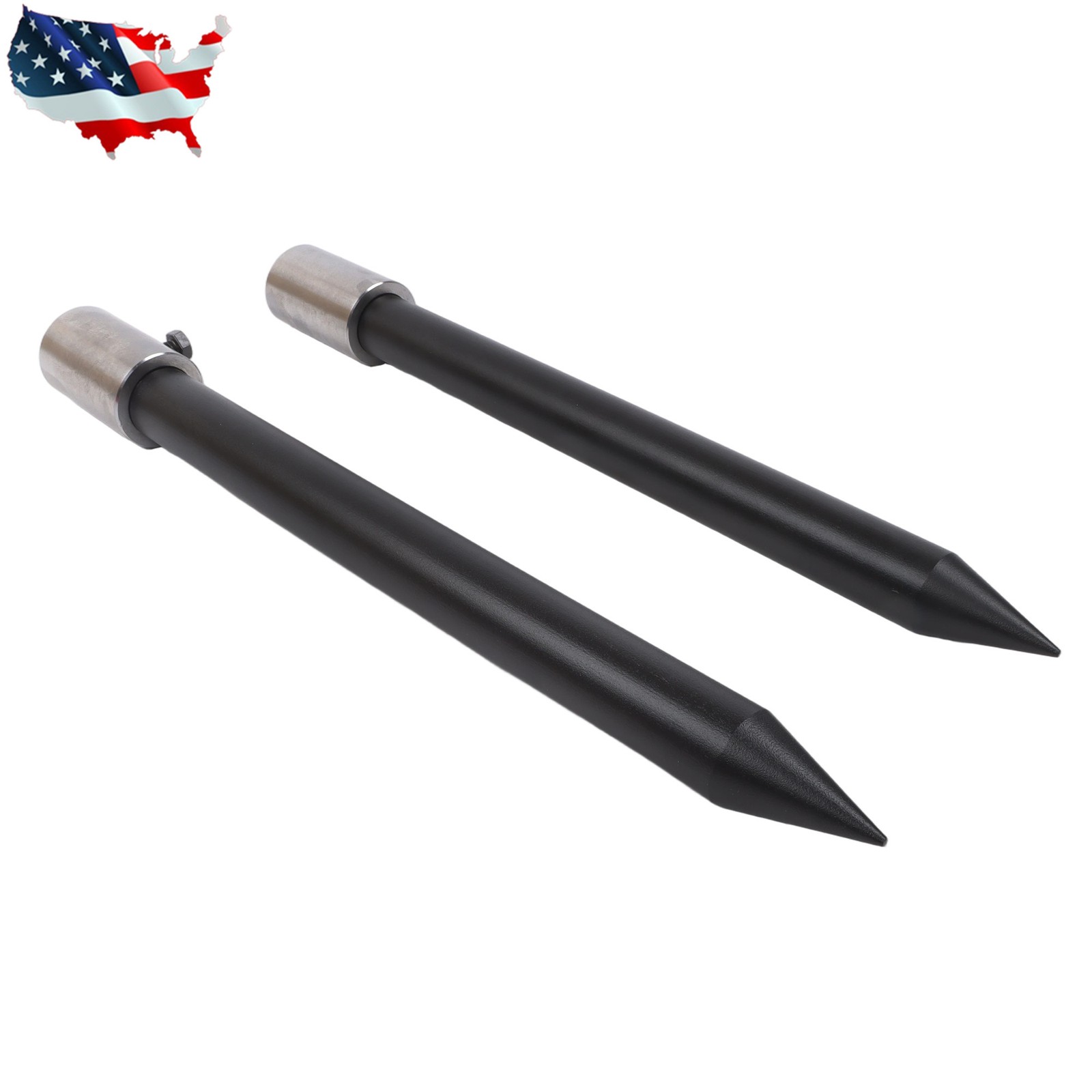 Hay Spear 49" Bale Spear 3000 lbs Bale Spike Quick Attach W/ 2 Stabilizer Spears