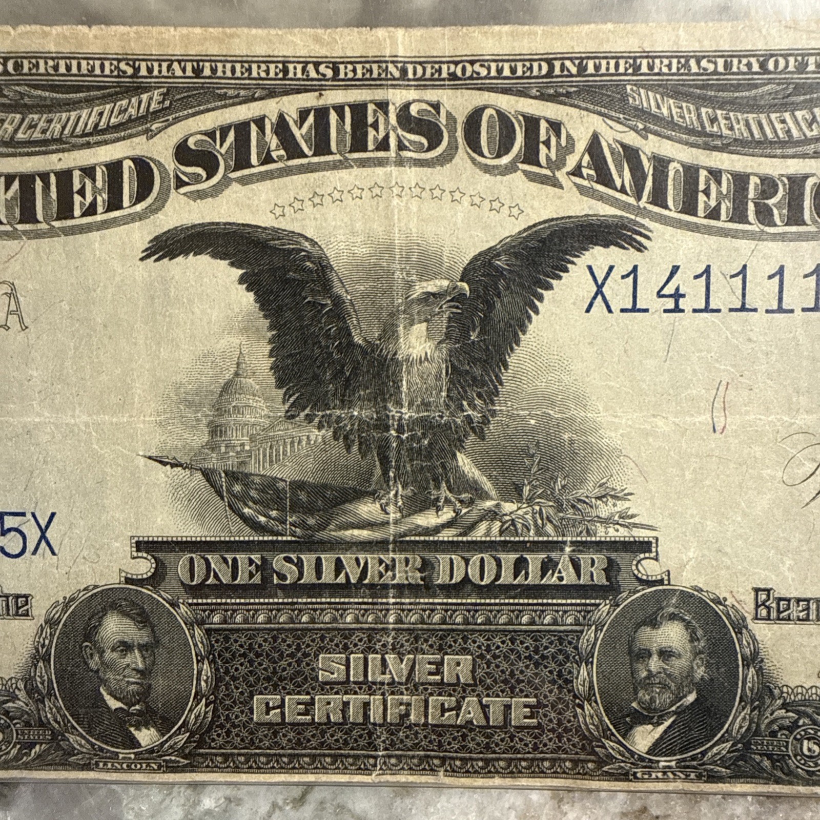1899 $1 Black Eagle Silver Certificate Fr#233 Circulated (VF/VF+) Nice Serial #