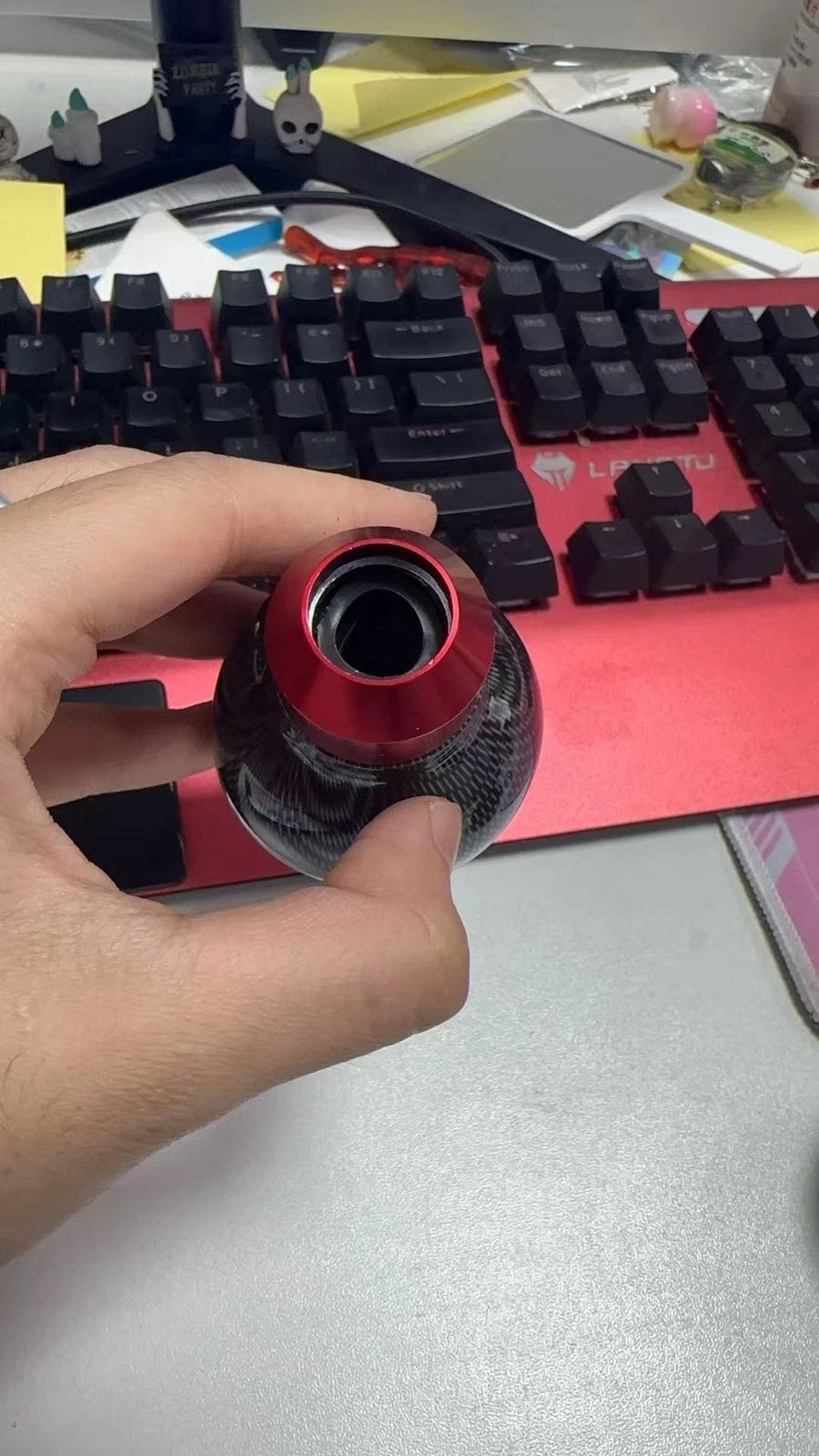 RED LEATHER 6SP SHIFT GEAR KNOB for FOCUS MK3 MK4 RS ST FIESTA MK7 MK8 ECOBOOST