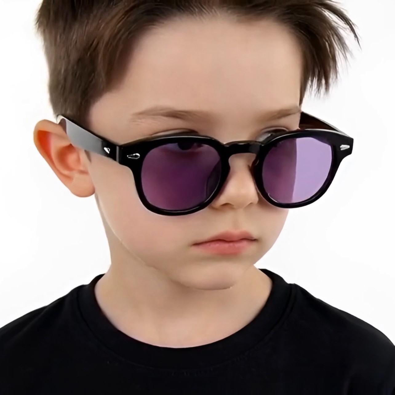 Kids Sunglasses Boys Girls Purple Classic Retro Eyewear Lead Free UV 100% Lentes