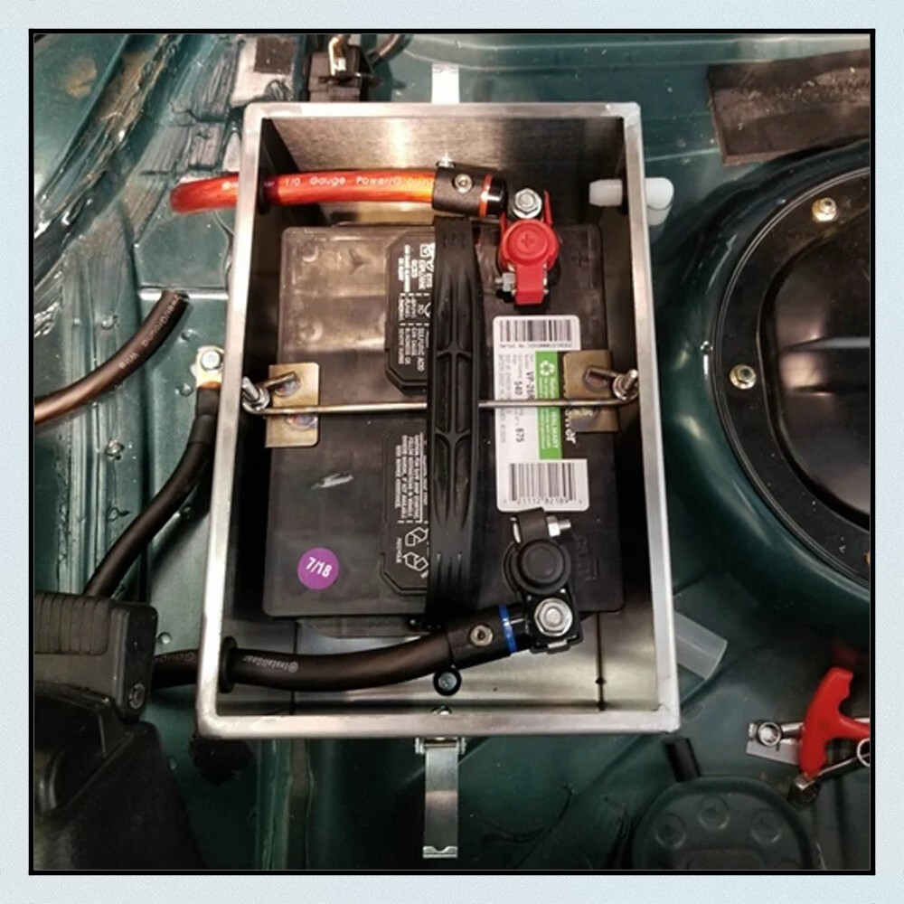 Complete Aluminum Battery Box Relocation Kit Universal Polished Billet Race PC