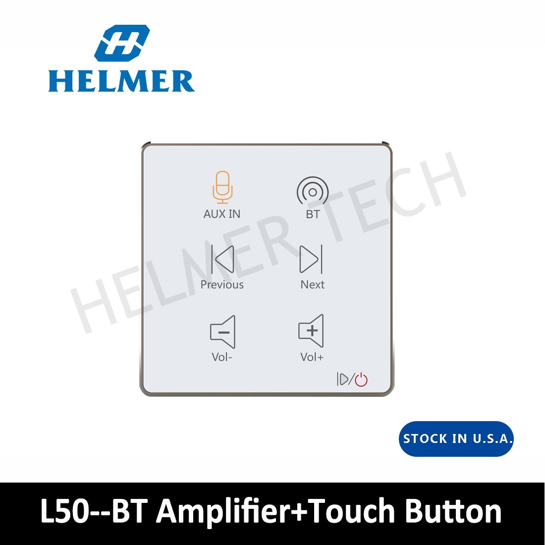 HELMER Integrated In Wall Stereo Audio Amplifier,Wall Mount Audio Receiver L50WT