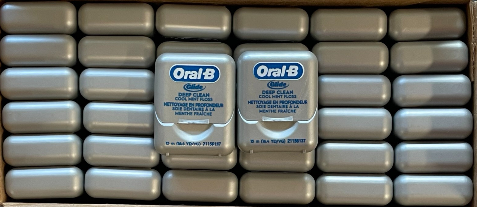 72 Pack Oral-B Glide Pro-Health Deep Clean Cool Mint Dental Floss 15M - 16.4YD
