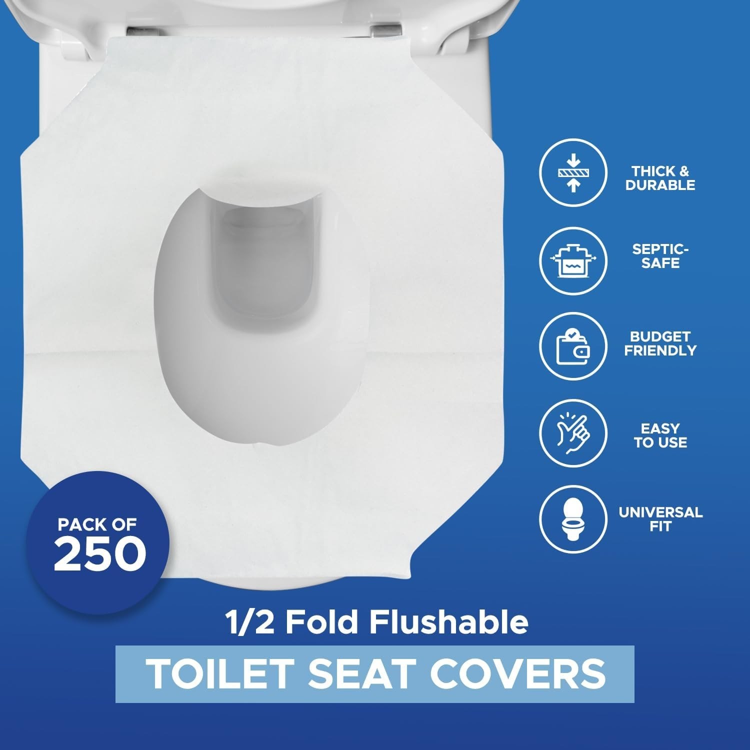 MED PRIDE Disposable Toilet Seat Covers Flushable Travel Public Restrooms 500ct+