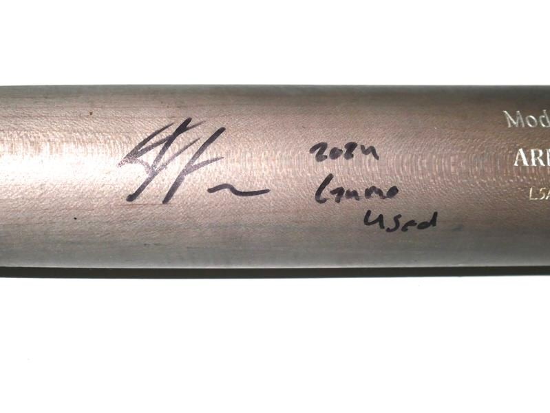 ARMANDO ALVAREZ OAKLAND ATHLETICS GAME USED SIGNED CHANDLER RA13 BASEBALL BAT