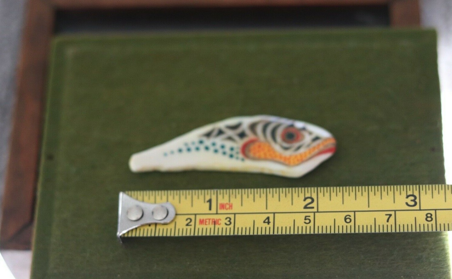 OLD NORTHWEST COAST painted shell art killer whale fetish Tlingit First Nations