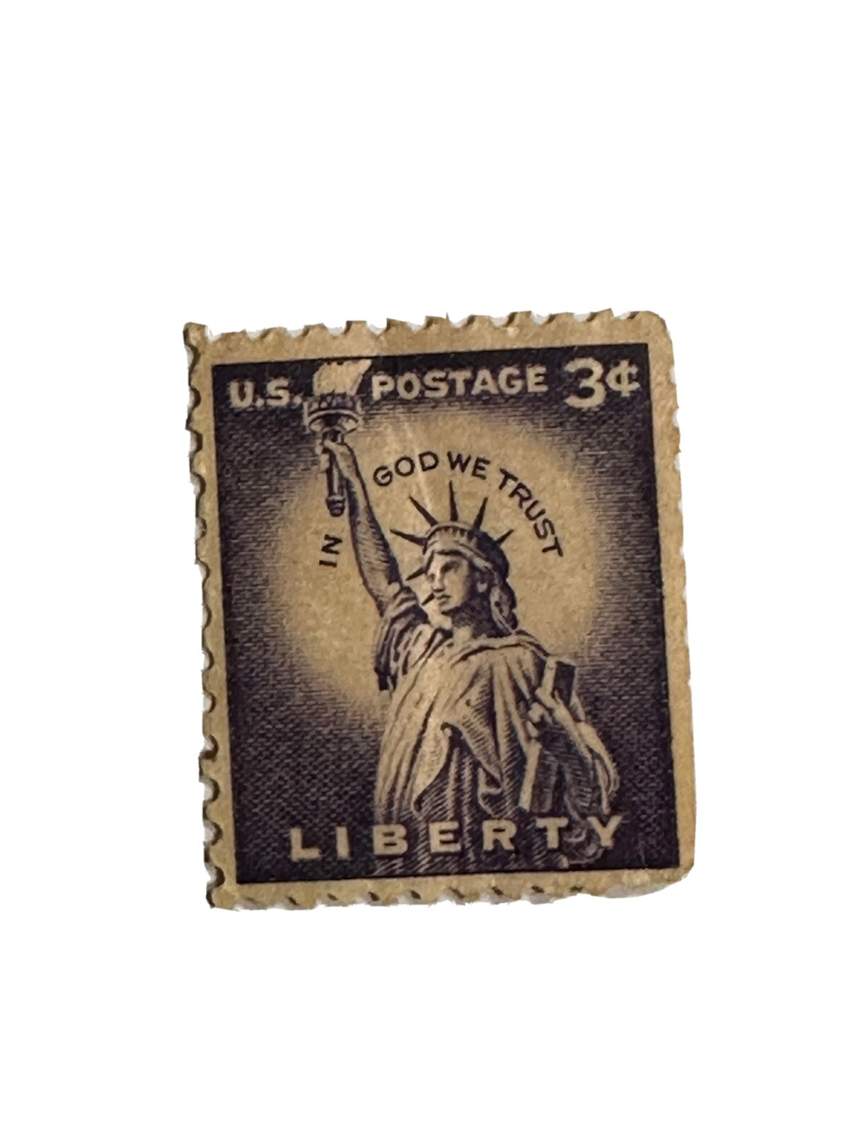 Rare US POSTAGE STAMP 3 Cent Liberty  Used Purple Lady Statue Of Liberty