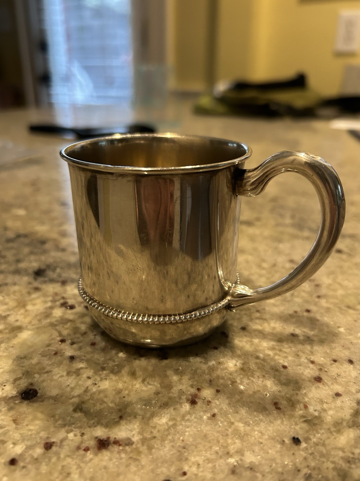 Antique STERLING Silver Baby Cup Heavy Engr. C.A.F.,Jr. May 15, 1910 89.4 Grams