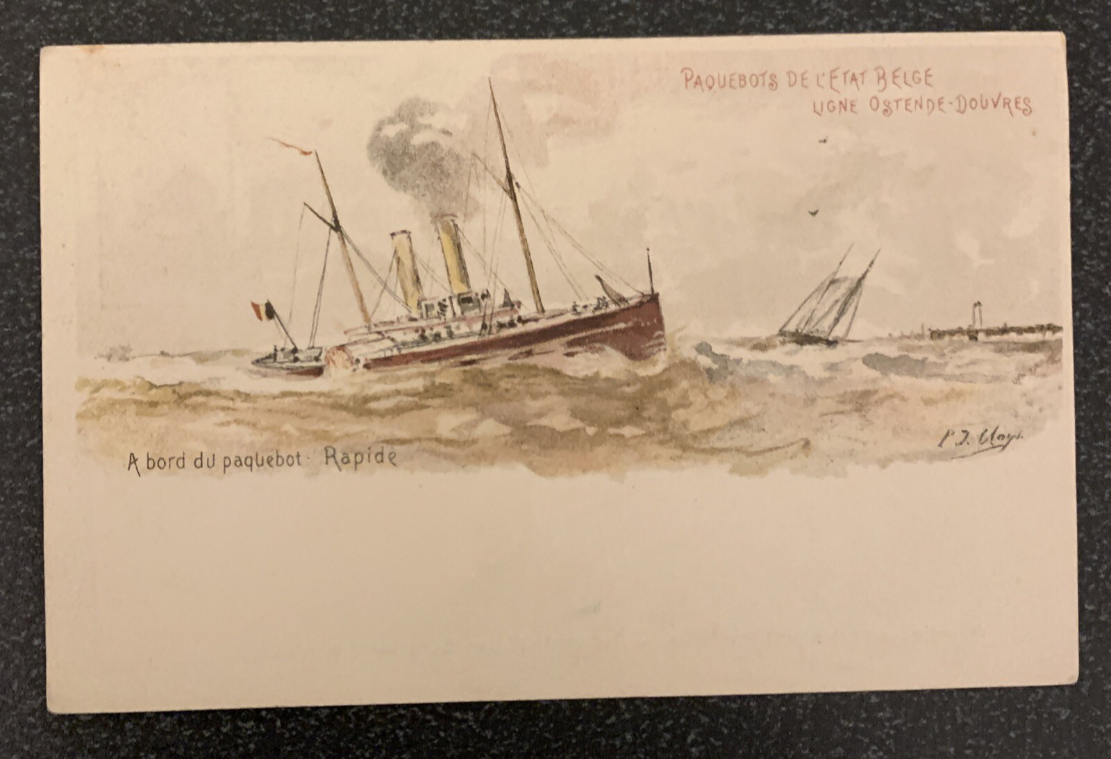 Belgium PAQUEBOT SHIPS 1900s Vintage Postcards x 9 Excellent Condition