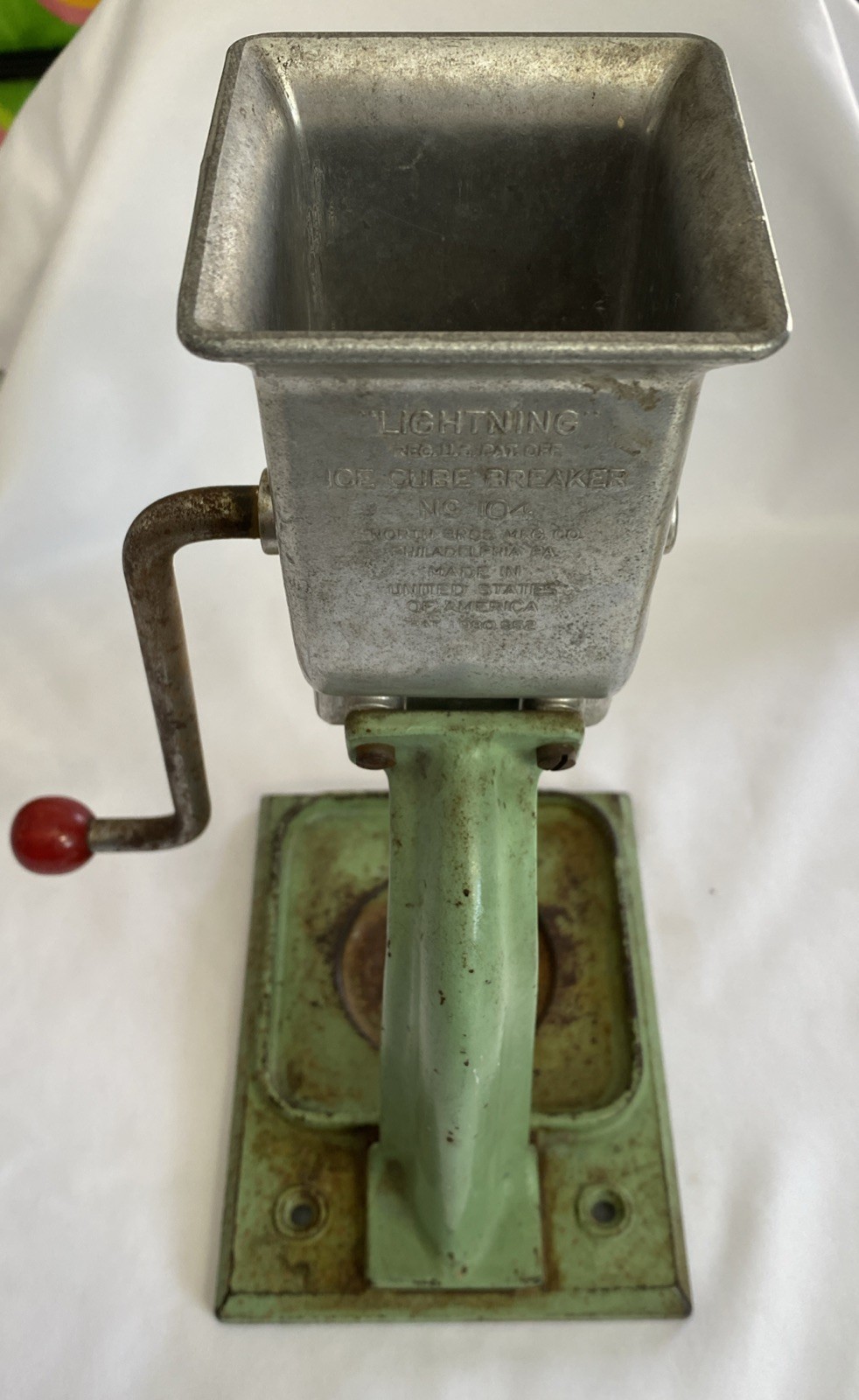 Vintage 1930's Lightning Ice Cube Breaker No 104 North Bros Manufacturing Co