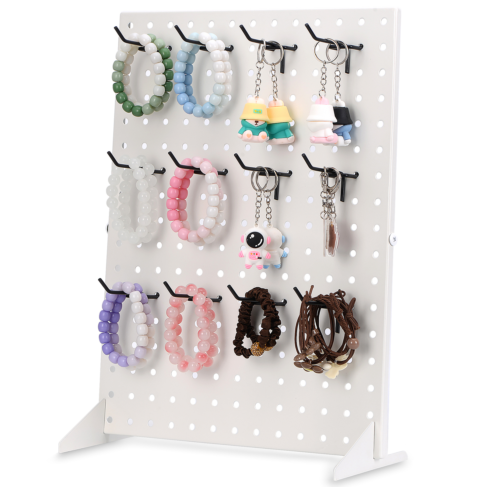 Pegboard Display Stand for Craft Shows & Fairs - Metal Display, 17" x 13” White
