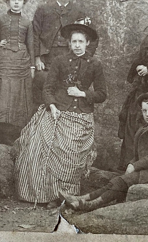 EARLY! CIVIL WAR BATTLE OF GETTYSBURG "DEVIL'S DEN" with VISITOR'S PHOTO c1875