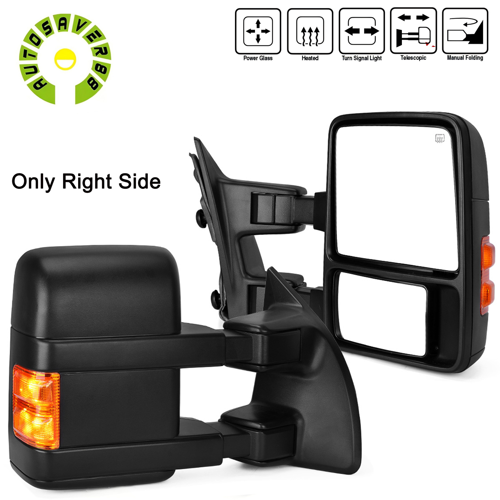 Passenger Side Mirror for 2008-2016 Ford F250 F350 F450 Super Duty Power Heated