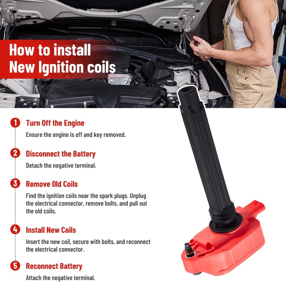 6 Pack Ignition Coil + 6 Spark Plug For 3.6L 2011-2025 Chrysler Dodge Jeep Ram